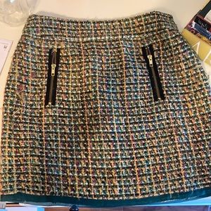 J. Crew Gold, Teal, and Pink Yarn Pencil Skirt